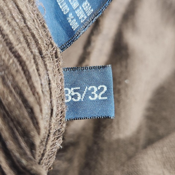 Polo Ralph Lauren Corduroy Pants Mens 35x32 Brown Flat Front Wide Wale Chino - Picture 12 of 16